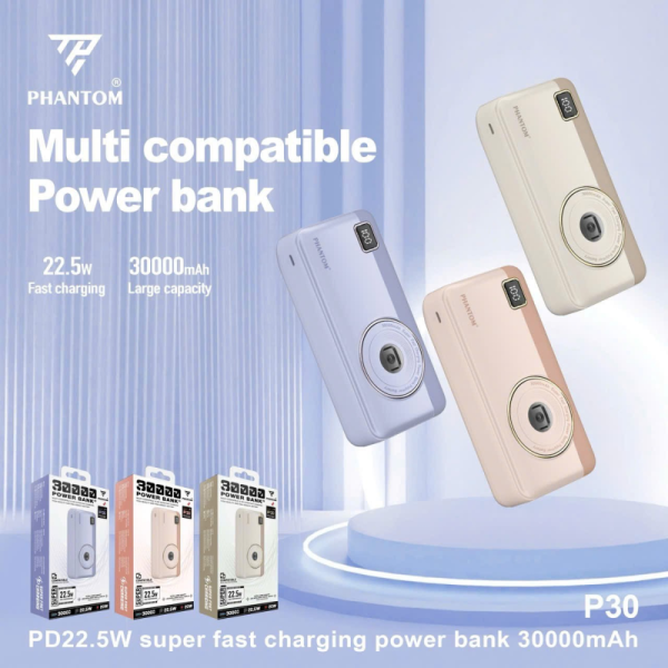 Pin Dự Phòng Sạc Nhanh 22.5W Phantom P30 30.000mah