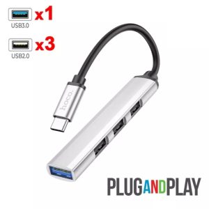 Hub 4 Cổng Hoco HB26 Type-c Ra (USB 3.0 + 3 USB 2.0)