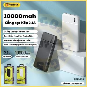 Pin Dự Phòng Sạc Nhanh 22.5W Remax RPP-255 10.000mah (DD)