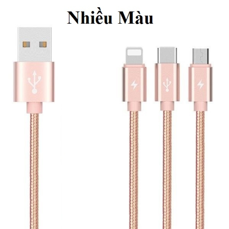 Cáp sạc dây dù 1M2 quấn khay USB ra Type-c