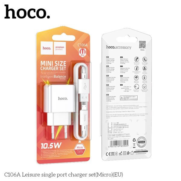 Bộ Sạc Nhanh 10.5W HOCO C106M Micro