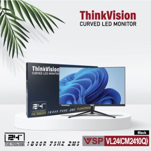 Màn hình LCD 24" VSP VL24(CM2410Q) (Màn Cong / Màu Trắng/ Full Viền 75Hz) đặt trước 2 tiếng