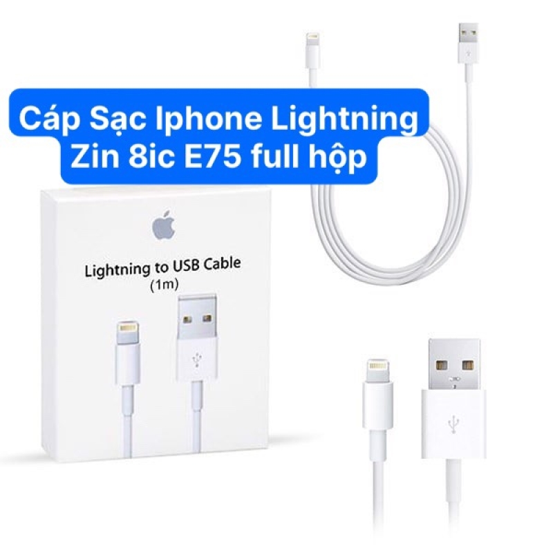 Cáp Sạc Iphone Lightning Zin 8ic E75 Full Hộp