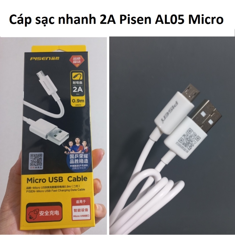 Cáp Sạc Nhanh 2A Pisen MU20 Micro