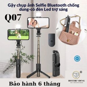 Gậy Chụp Hình Bluetooth Q07 3in1 Tích Hợp Đèn Led