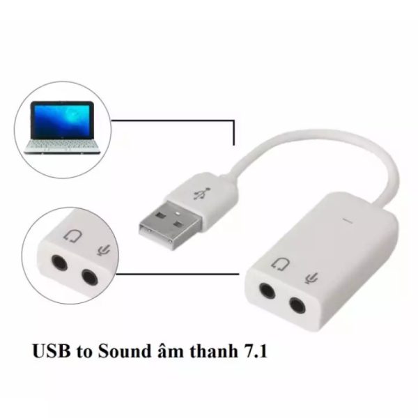 Usb Ra Sound 7.1 Apple Dây Trắng (VSP)