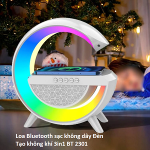 Loa Bluetooth BT 2301 Sạc Ko Dây Đèn Tạo Không Khí 3in1