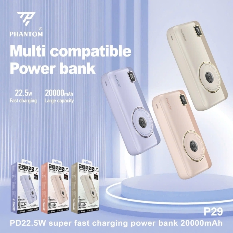 Pin Dự Phòng Sạc Nhanh 22.5W Phantom P29 20.000mah