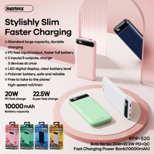 Pin Dự Phòng Nhanh 22.5W Remax rpp 520 10.000mah (DD)