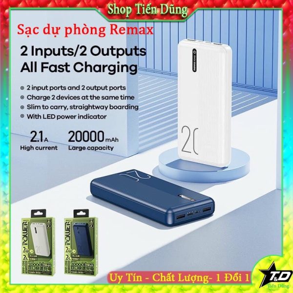 Pin Dự Phòng Sạc Nhanh 10W REMAX RPP 296 20.000mah (DD)