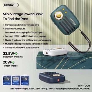 Pin sạc dự phòng sạc nhanh 22.5W Remax RPP-209 10.000mAh