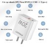 Cóc sạc nhanh 20W Pisen HN291 (1 USB + 1 Type-c) VN/ PU