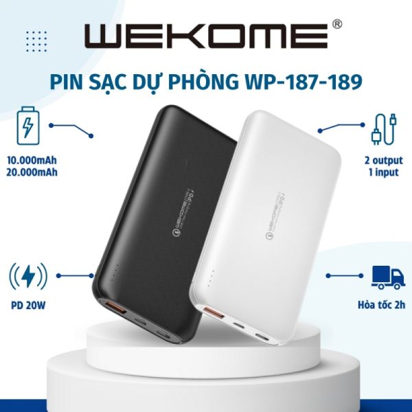 Pin Dự Phòng 18W Wekome Wp-189 20.000Mah (Vn)