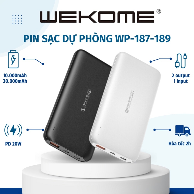 Pin Dự Phòng 18W Wekome Wp-189 20.000Mah (Vn)