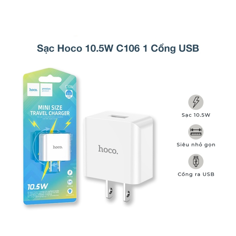 Cóc Sạc Nhanh 2.1A Hoco C106