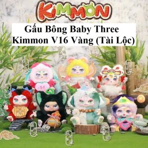 Nguyên Hộp 6 Gấu Bông Baby Three Kimmon V16 Vàng (Tài Lộc)