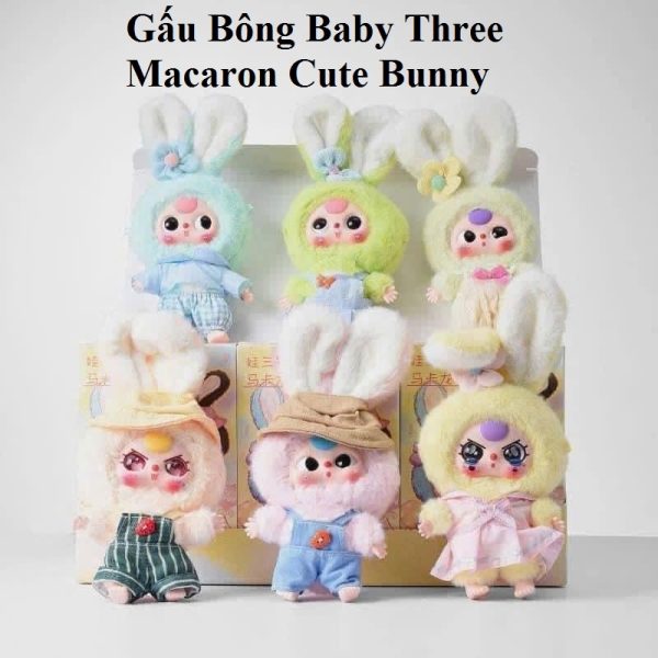 Nguyên Hộp 6 Gấu Bông Baby Three Macaron Cute Bunny