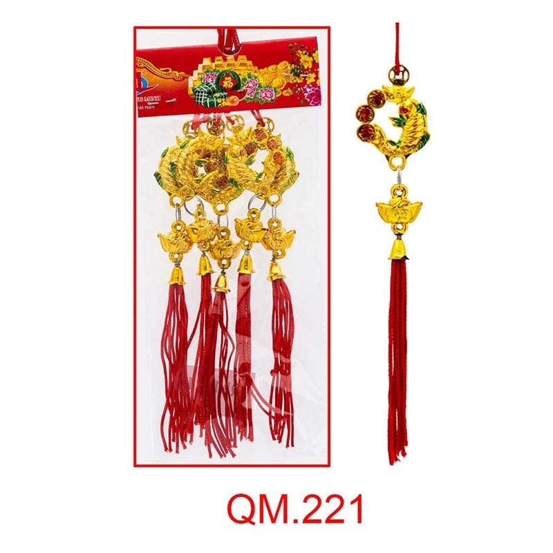 Bịt 10 Dây Trang Trí Treo Tết (Cá+Thỏi Vàng) QM: 221