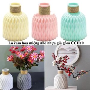 Lọ Cắm Hoa Miệng Nhỏ Nhựa Giả Gốm CCH10