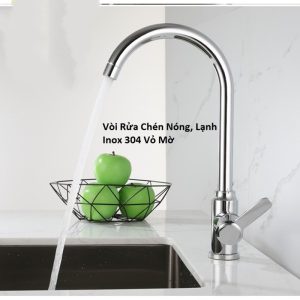 Vòi Rửa Chén Nóng, Lạnh Inox 304 Vỏ Mờ