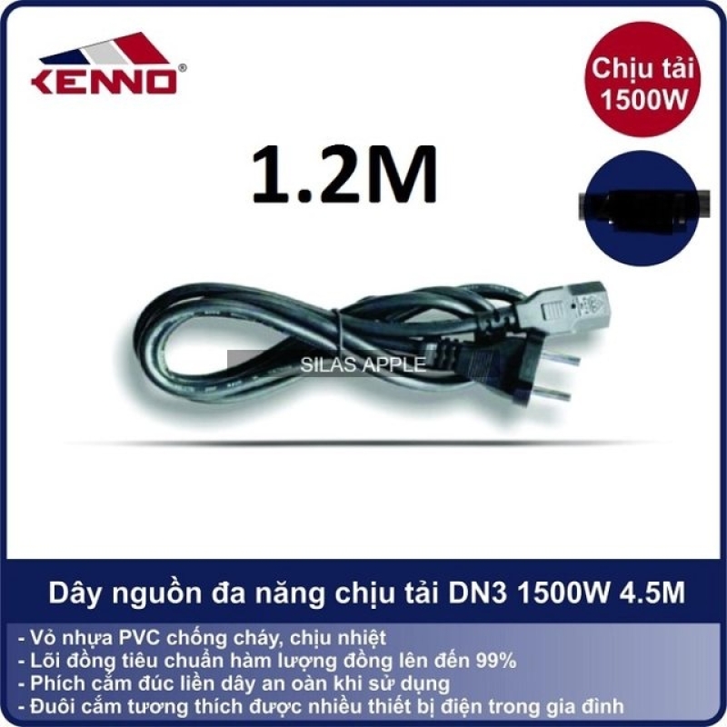 Dây Nguồn Nồi Cơm điện, ấm Siêu Tốc 1m2 1500W