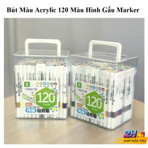 Bút Màu Acrylic 120 Màu Hình Gấu Marker