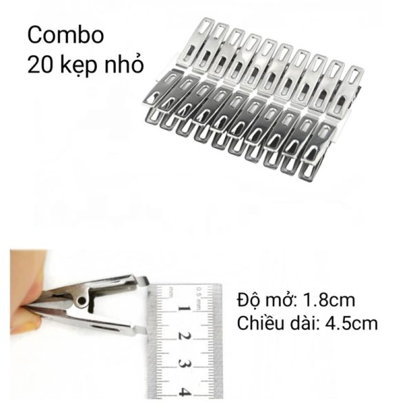 Bịt 20 Kẹp Quần Áo Inox