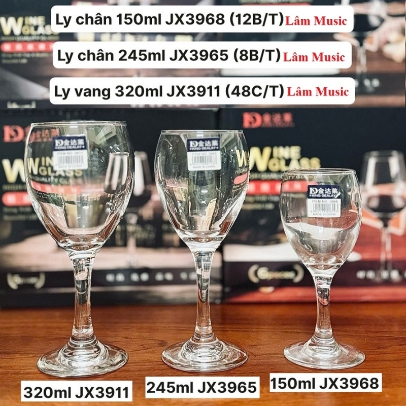 Bộ 6 Ly Vang Cao Cấp JX3965. 245ml