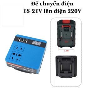 Bộ Chuyển Đổi Nguồn Pin 18V-21V Lên Điện 220V Không Kèm Pin