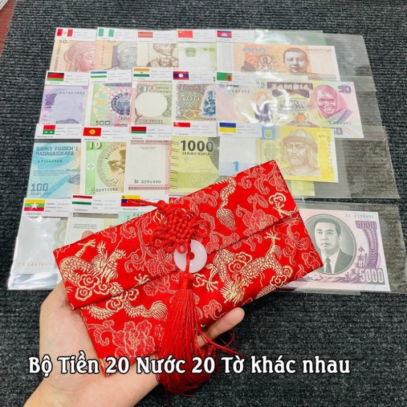 Bộ Tiền 20 Tờ Tiền 20 Nước Khác Nhau