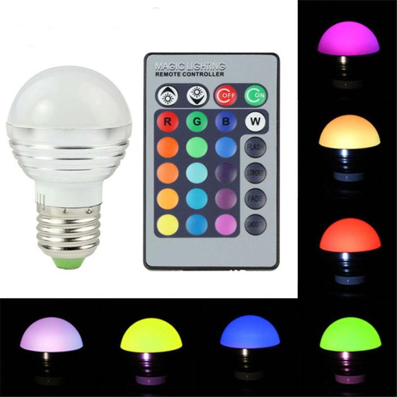 Bóng Đèn Tròn Led Nhiều Màu Điều Khiển Từ Xa Nhiều Chế Độ