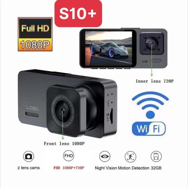 Camera Hành Trình Xe Hơi 1080P 3 Mắt S10