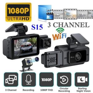 Camera Hành Trình Xe Hơi 1080P 3 Mắt S15