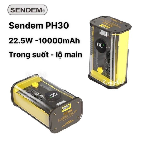 Pin Dự Phòng Sạc Nhanh 22.5W SENDEM PH30 10.000MAH