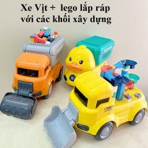 Xe Vịt +  Lego Lắp Ráp Với Các Khối Xây Dựng///