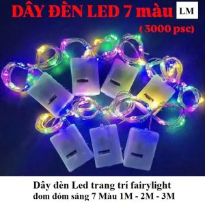 Dây đèn Led Trang Trí Fairylight đom đóm 2M Sáng 7 Màu