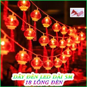 Dây Đèn Lồng Led 18 Bóng 5M 4 X4 Cm