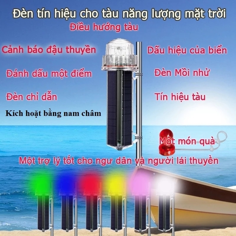 Đèn Cảnh Báo, Tín Hiệu Chớp Ba Màu Sạc Năng Lượng Mặt Trời