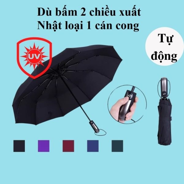 Dù Bấm 2 Chiều Xuất Nhật Loại 1 Cán Cong