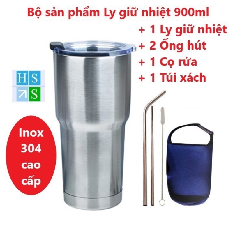 Ly Giữ Nhiệt Yeti 900ml Kèm óng Hút + Cọ Rửa