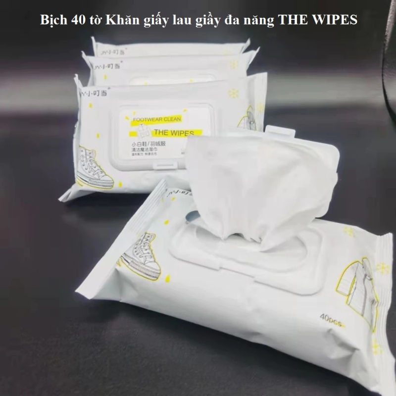 Bịch 40 Tờ Khăn Giấy Lau Giầy đa Năng THE WIPES