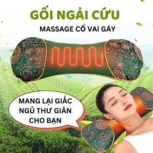 Gối Massage Cổ Vai Gáy Ngải Cứu Cắm Điện Làm ấm