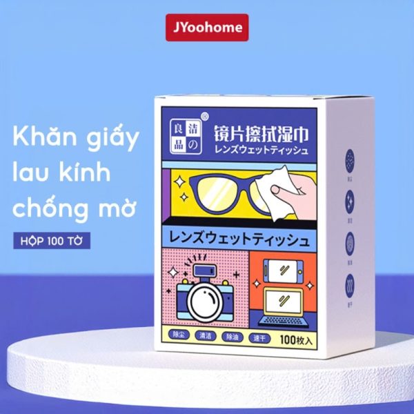 Hộp 100 Miếng Khăn Lau Kính Nano Chống Bám Nước (D)