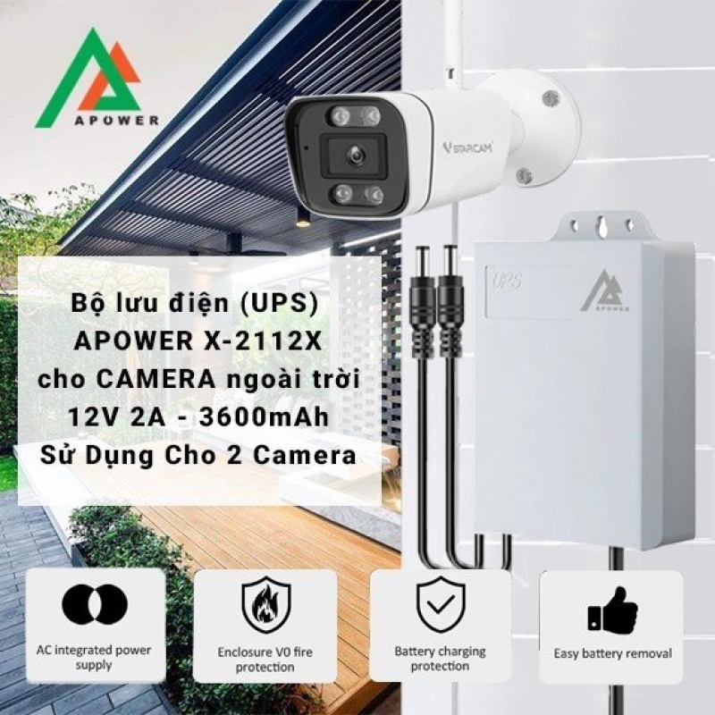 Bộ Lưu Điện Cho Camera 12V-2A APOWER QX-2112X