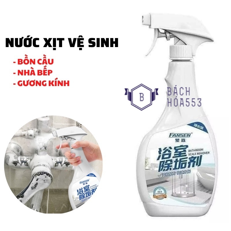 Nước Xịt Tẩy Rửa Inox Nhà Tắm FANSEN, Shanshen 500ML