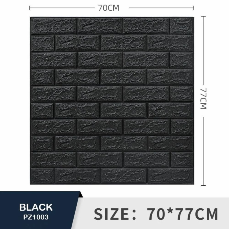 Xốp Dán Tường Giả Gạch 70x70cm (Lớn) Màu Đen