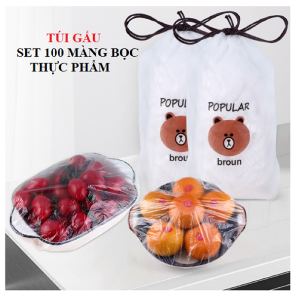 Set 100 Màng Bọc Thực Phầm Gấu