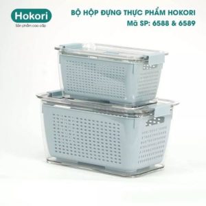 Set 2 Hộp đựng thực phẩm 2 lớp Hokori 6588 + 6589