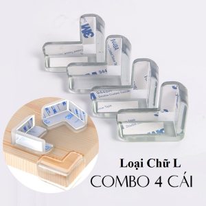 Set 4 Miếng Bịt Góc Cạnh Bàn Silicon Chữ L (Đd)