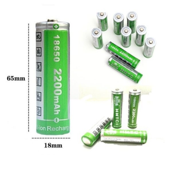 Pin 3v7, 4v2 18650 2.200mah Đầu Nhọn (Xanh Lá)